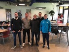 Vasemmalta RKASV päävalmentaja Dave Schmitz, Fortunan pääscoutti Dennis Visser, Timo Paasolainen, akatemiajohtaja Jürgen Seegers ja PSV:n U14 yksilövalmentaja Joonas Kolkka